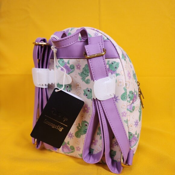 Loungefly Disney Tangled Pascal Dress AOP Expressions Mini Backpack NEW main image 9